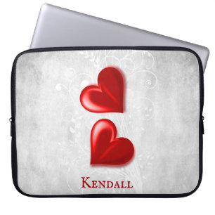 Red Hearts Personalized Laptop Sleeve