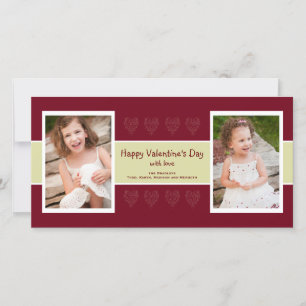 Red Hearts photo valentine card