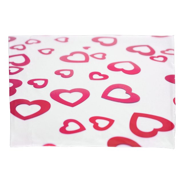 Red hearts pillowcase (Front)