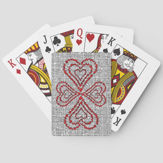 Red Hearts Playing Cards (Back)