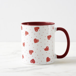 Red Hearts & Polka Dots Mug