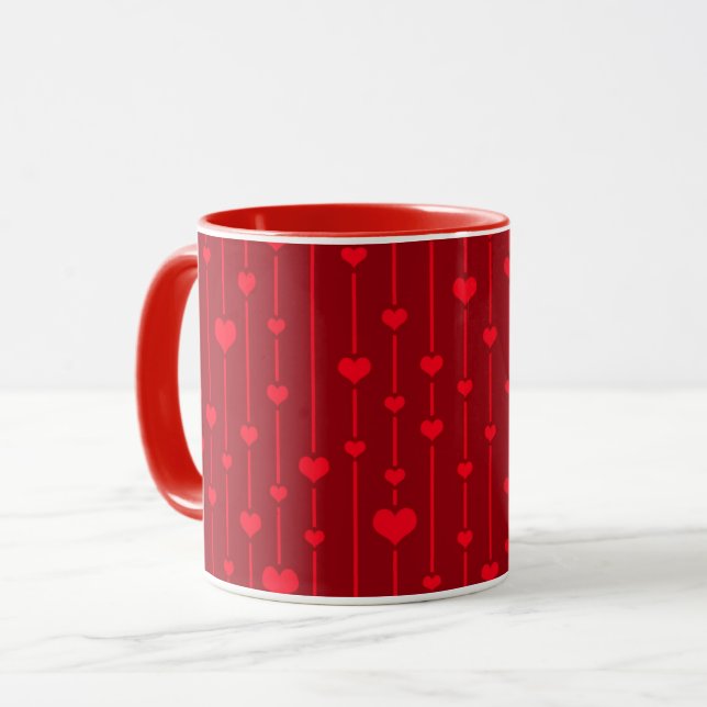 Red Hearts popular pattern Mug (Front Left)