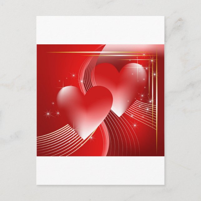 Red Hearts Postcard (Front)