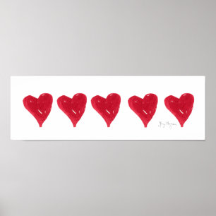 Red Hearts Posters & Prints