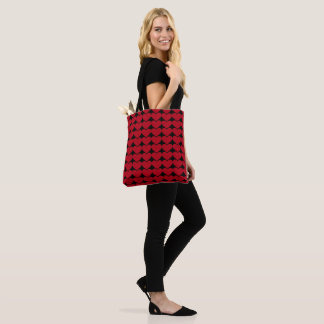 Red Hearts Print Love XOXO Heart Pattern Tote Bag