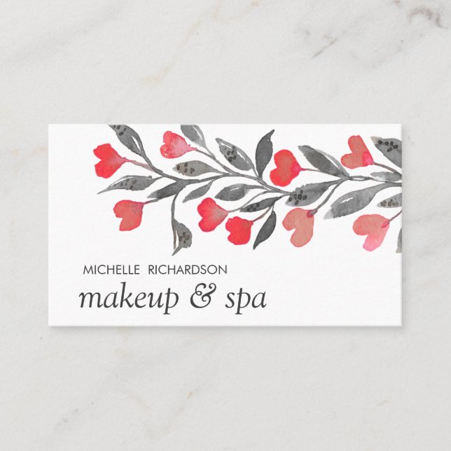 Red Hearts | Professional feminine reminder Appointment Card (Front)
