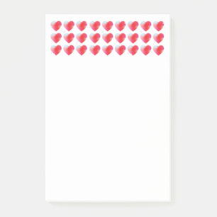Red hearts romantic love, valentine's day post-it notes