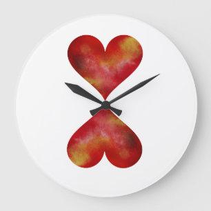 Red Hearts Round (Large) Wall Clock