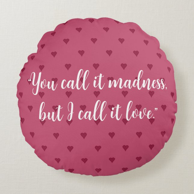 Red Hearts Round Pillow (Front)