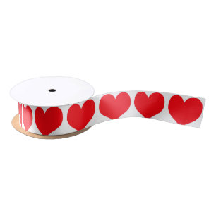 Red Hearts Satin Ribbon
