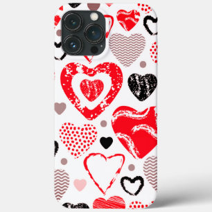 Red Hearts Seamless Pattern iPhone 13 Pro Max Case