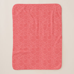 Red Hearts Sherpa Blanket