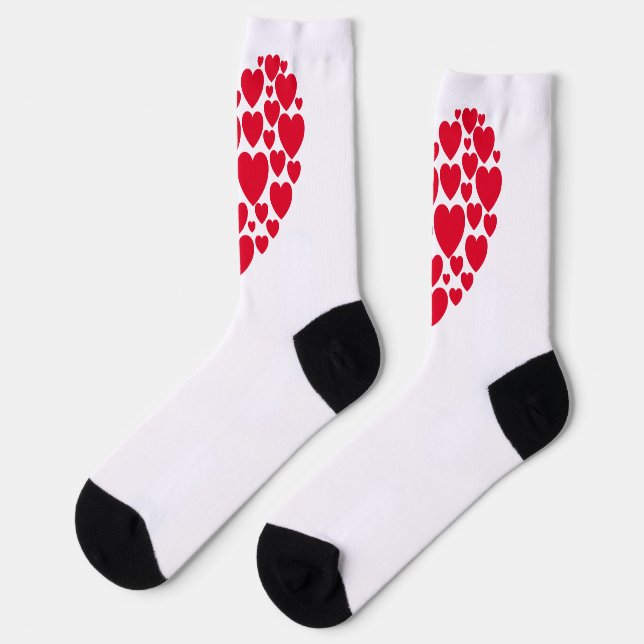 Red hearts, socks (Left)