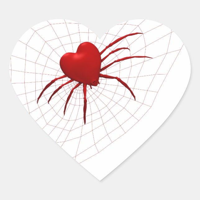 Red Hearts Spider Heart Sticker (Front)