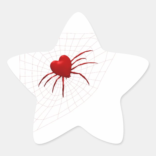 Red Hearts Spider Star Sticker (Front)
