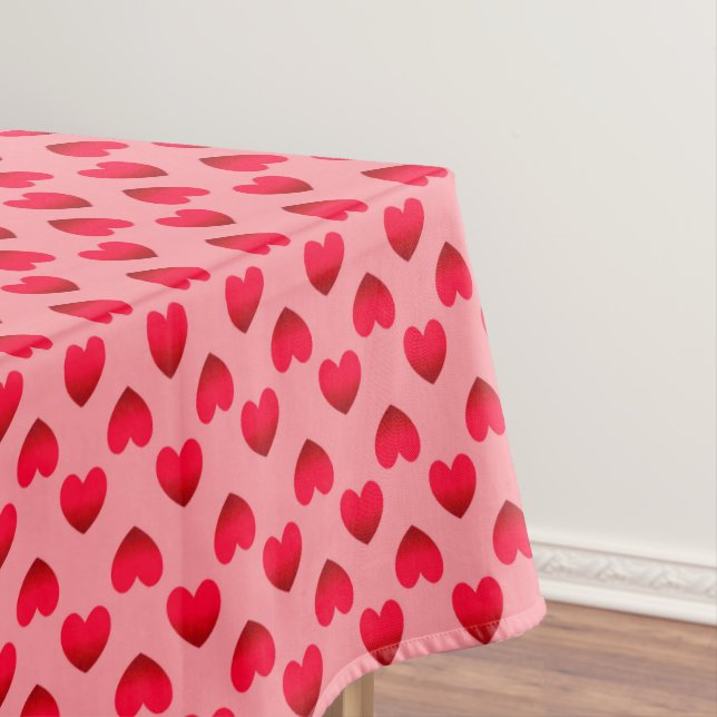 Red hearts tablecloth (In Situ)