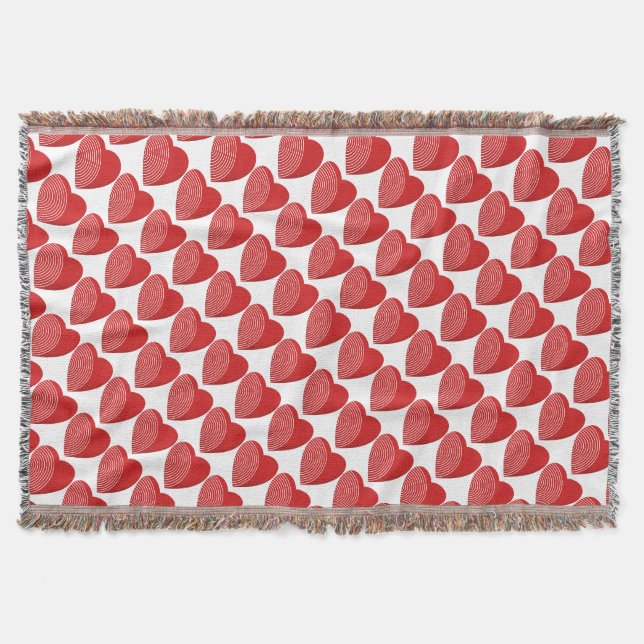 Red Hearts Throw Blanket (Front)