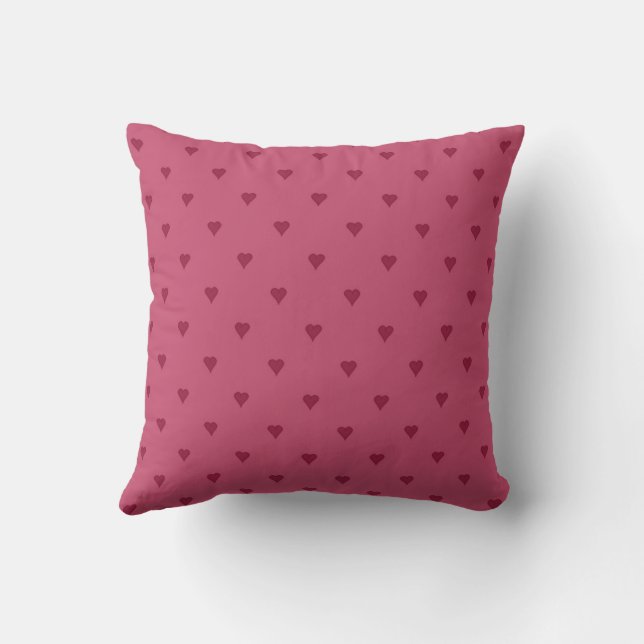 Red Hearts Throw Pillow (Back)
