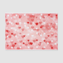 Red hearts tissue gift wrapping