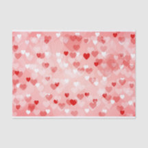 Red hearts tissue gift wrapping