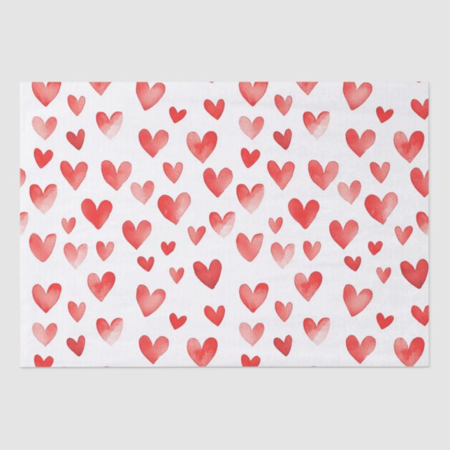 Red Hearts Tissue Paper (Front)