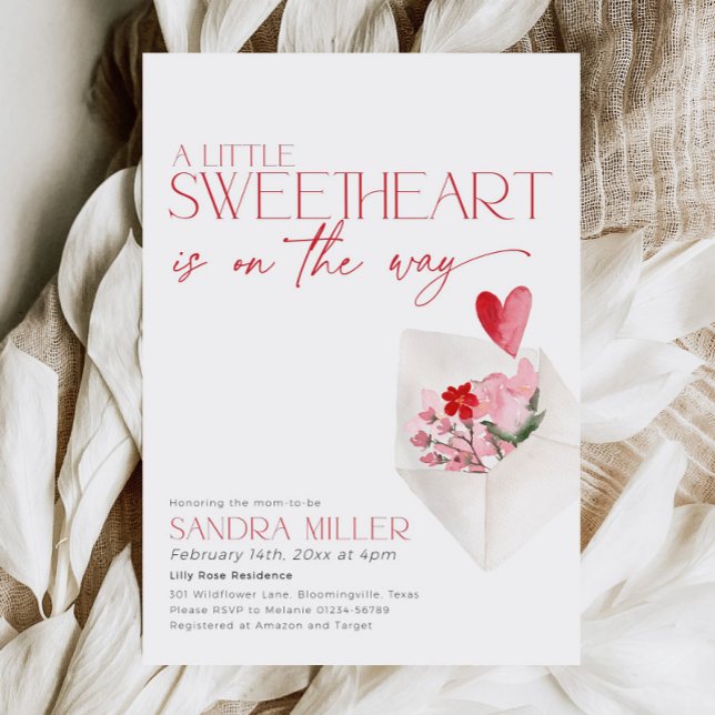 Red Hearts Valentine Baby Shower Love Post Invitation (Creator Uploaded)