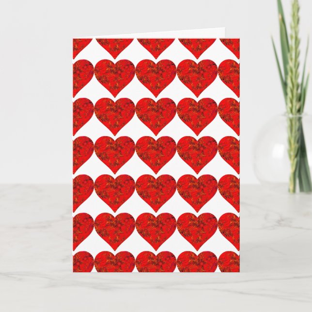 RED HEARTS Valentine Card (Front)