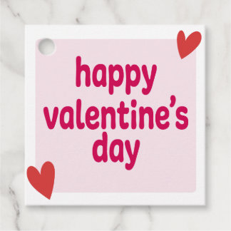 Red Hearts Valentine Day Favour Tags