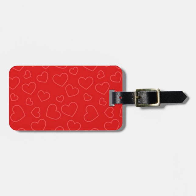Red Hearts Valentine pattern Luggage Tag (Front Horizontal)