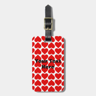 Red Hearts (Valentine) Personalised Luggage Tags
