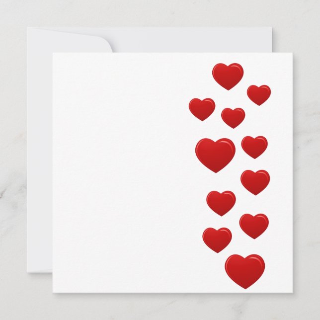 Red Hearts Valentine’s Holiday Card – Romantic  (Front)