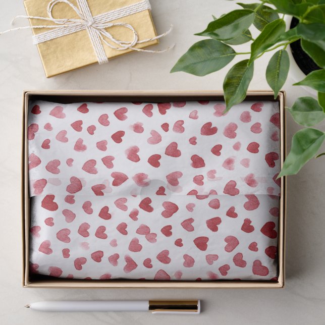 Red Hearts Valentine Tissue Paper (Gift)