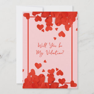 Red Hearts Valentine's Day Card Anniversary Card 