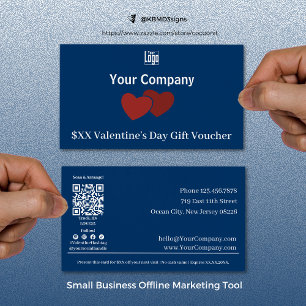 Red Hearts Valentine's Day Gift Voucher Card