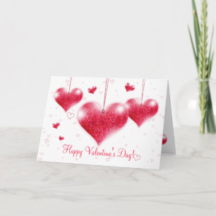 Red Hearts Valentine's Day Greeting Card