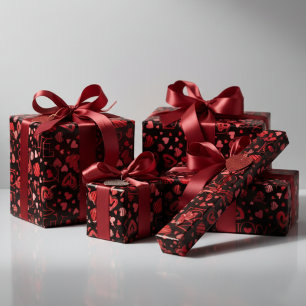 Red Hearts Valentine's Day Love Wrapping Paper