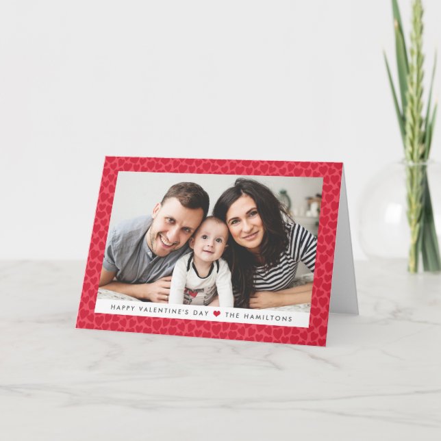 Red Hearts | Valentine's Day Photo Holiday Card (Front)