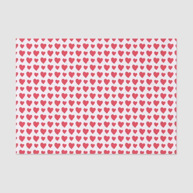 Red Hearts Valentine's Day Tissue Paper (Front)