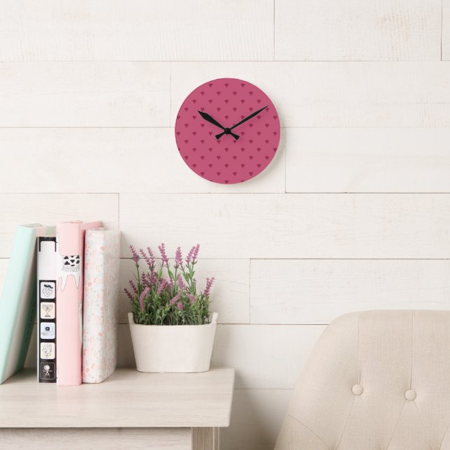Red Hearts Wall Clock (Reading Room)