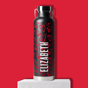Red Hearts Water Bottle