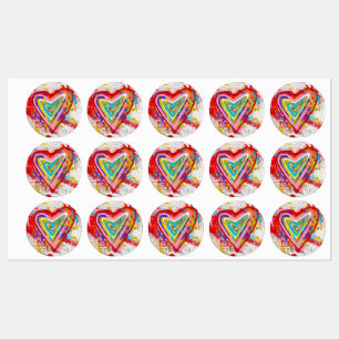 Red Hearts Waterproof Labels