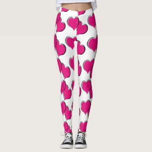 red hearts white leggings