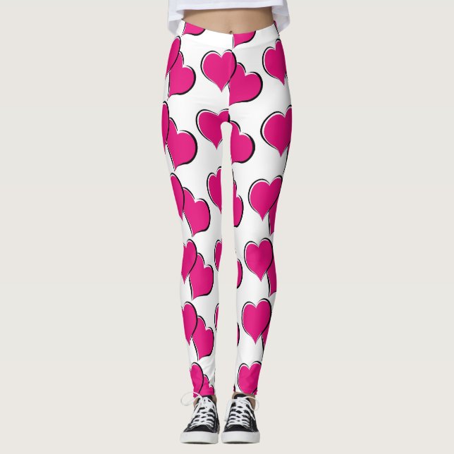 red hearts white leggings (Front)