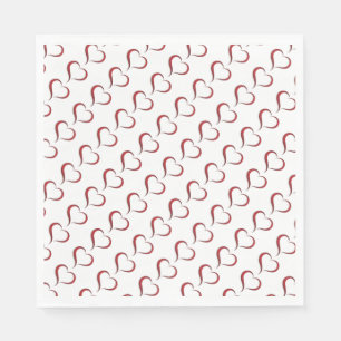 Red Hearts/White Standard Luncheon Napkin