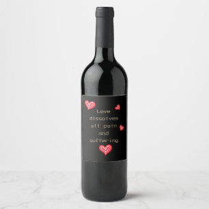 Red hearts wine label