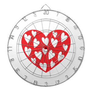 Red Hearts With Little Hearts Dartboard