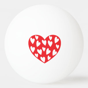 Red Hearts With Little Hearts Ping Pong Ball