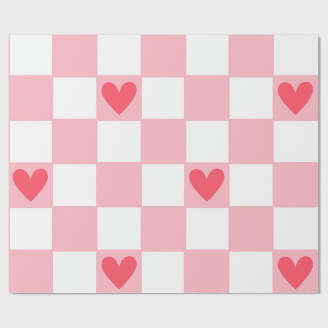 Red Hearts Wrapping Paper (Flat)