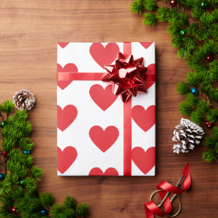 Red Hearts Wrapping Paper
