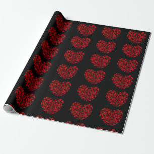 Red Hearts Wrapping Paper